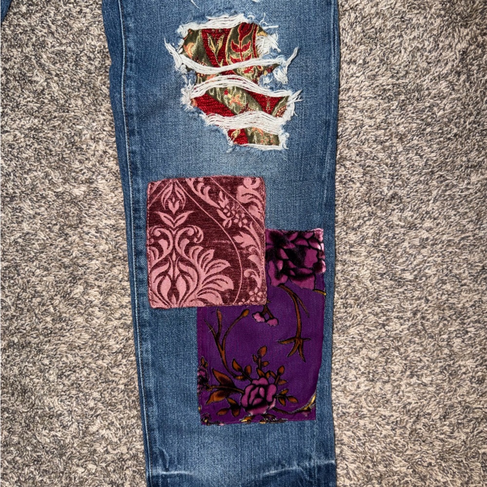 We The Free Multicolor Patchwork Boyfriend Jeans - image 4